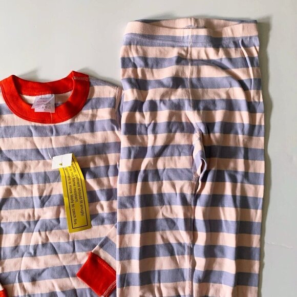 NWT Hanna Andersson Girl Long John Striped Pajama 6-7 years 120 cm - Picture 3 of 6